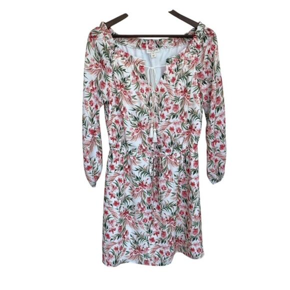 Maison Jules Dresses & Skirts - Maison Jules Ivory and Pink Floral Dress - Size 6
